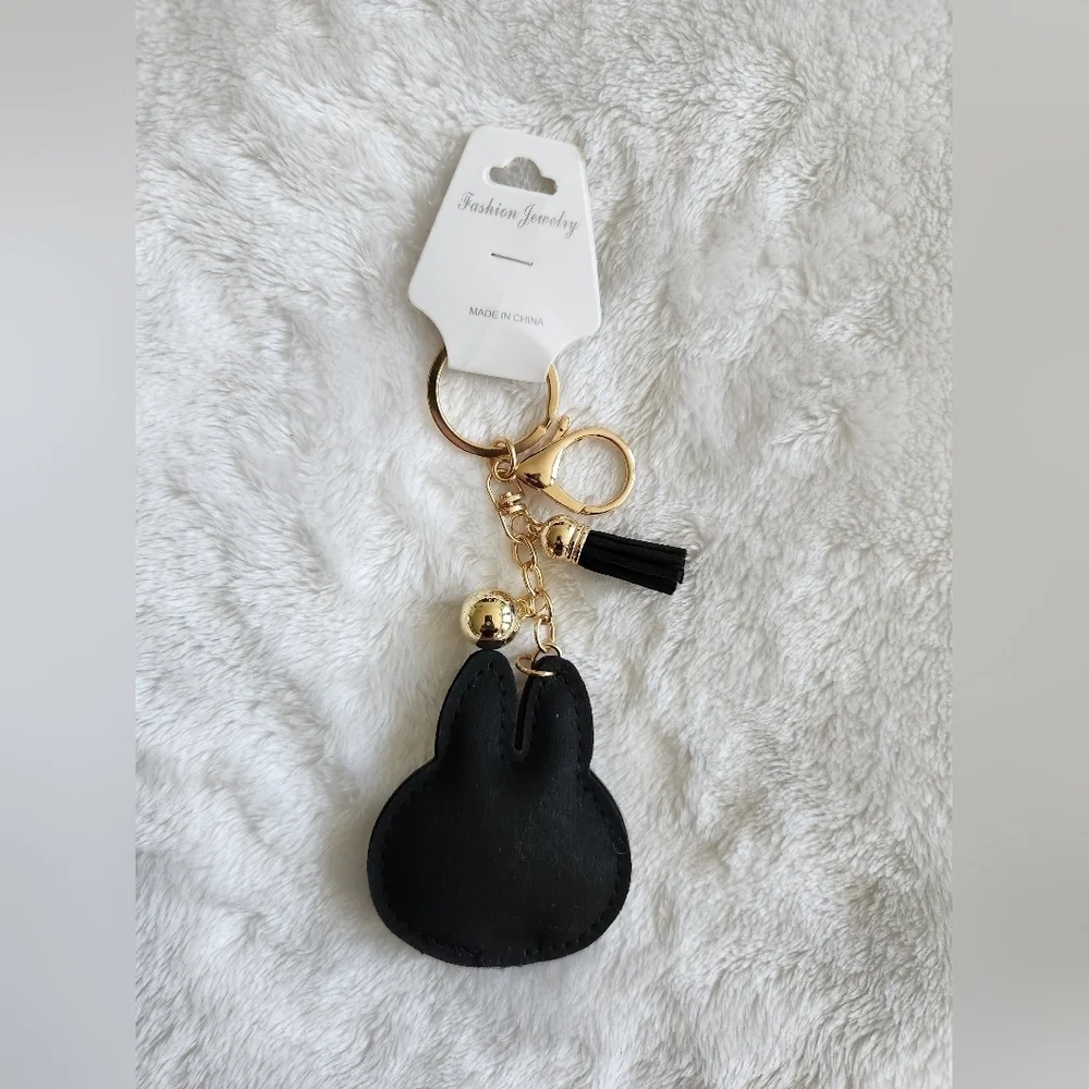 Black and Gold Labubu Keychain Bag Charm